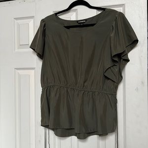 Olive green peplum top